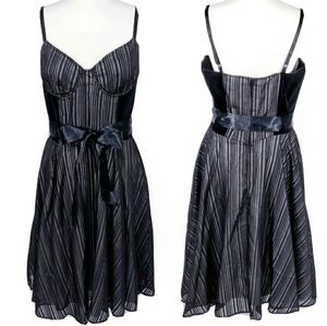 Lip Service Black Striped Fit Flare Dress